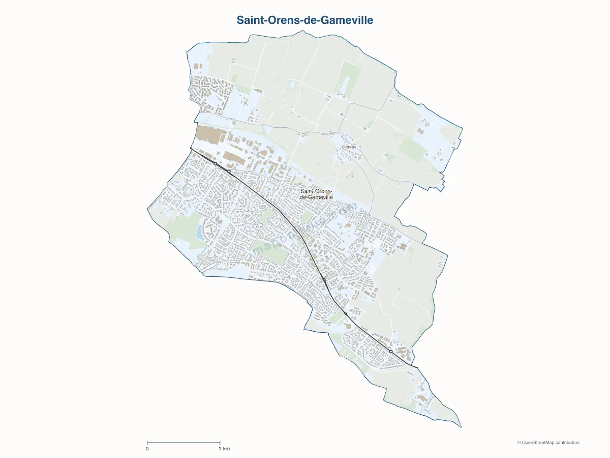 Carte de Saint-Orens-de-Gameville à personnaliser