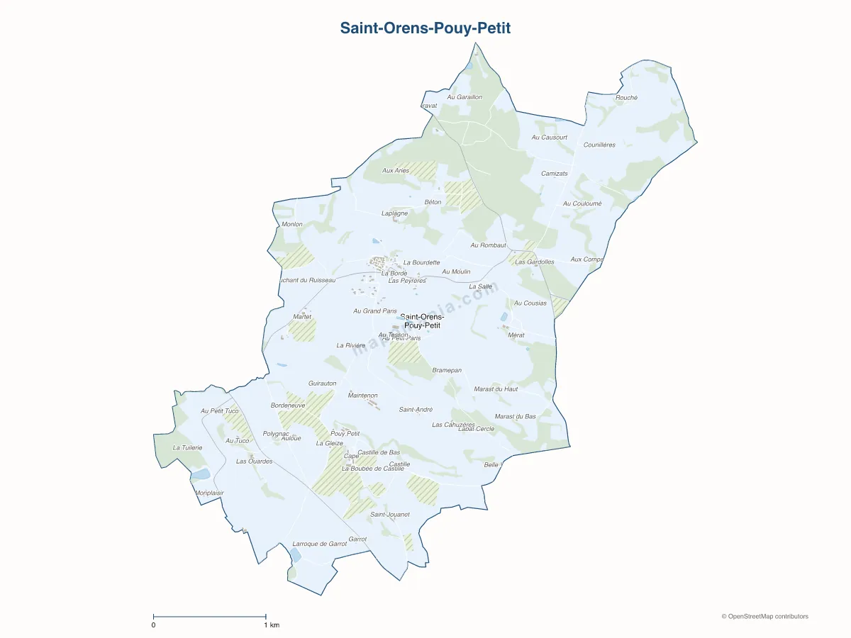 Carte de Saint-Orens-Pouy-Petit à personnaliser