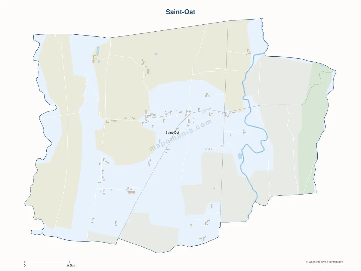 Carte de Saint-Ost à personnaliser