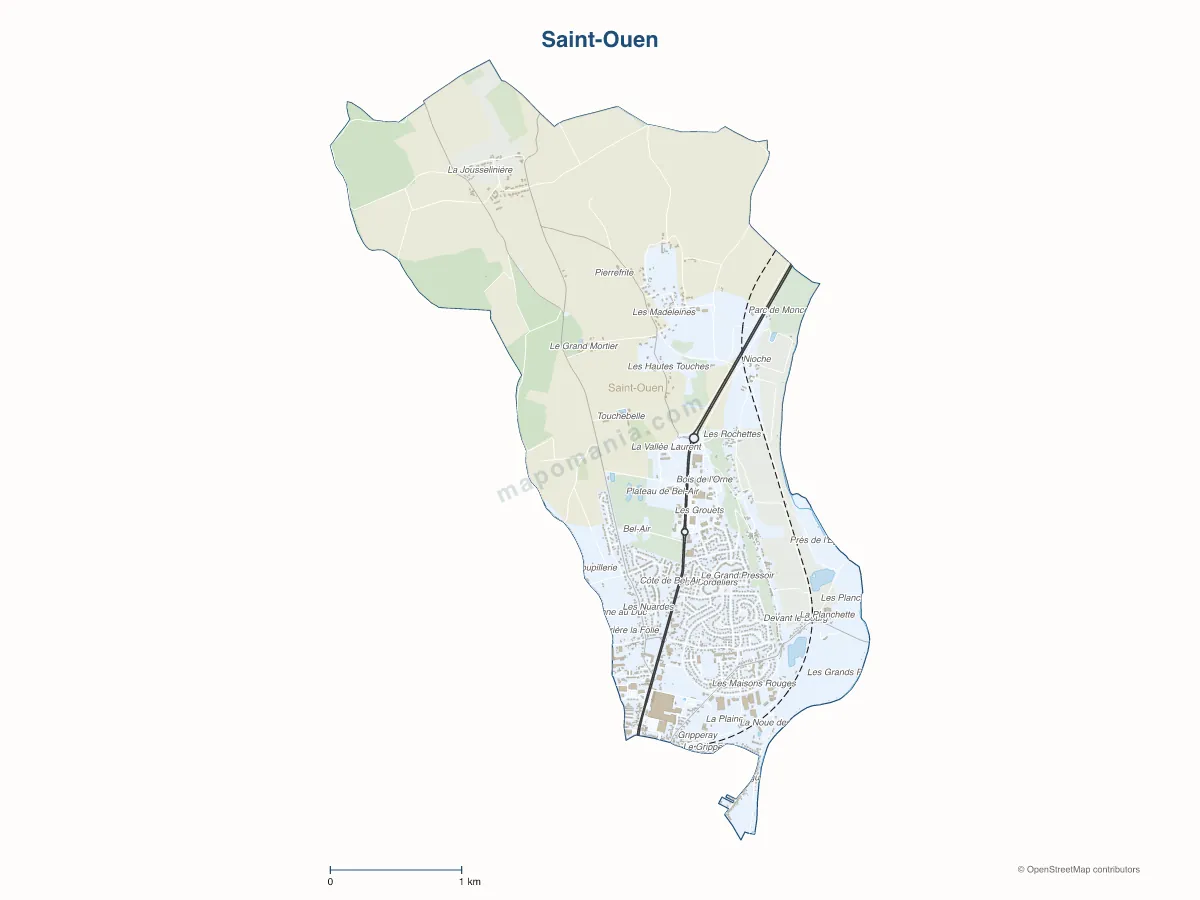 Carte de Saint-Ouen à personnaliser