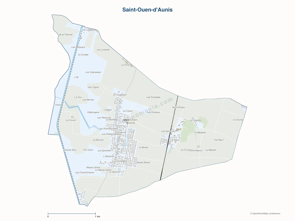Carte de Saint-Ouen-d'Aunis à personnaliser