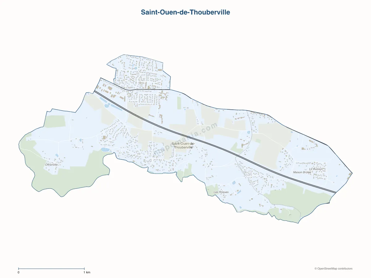 Carte de Saint-Ouen-de-Thouberville à personnaliser