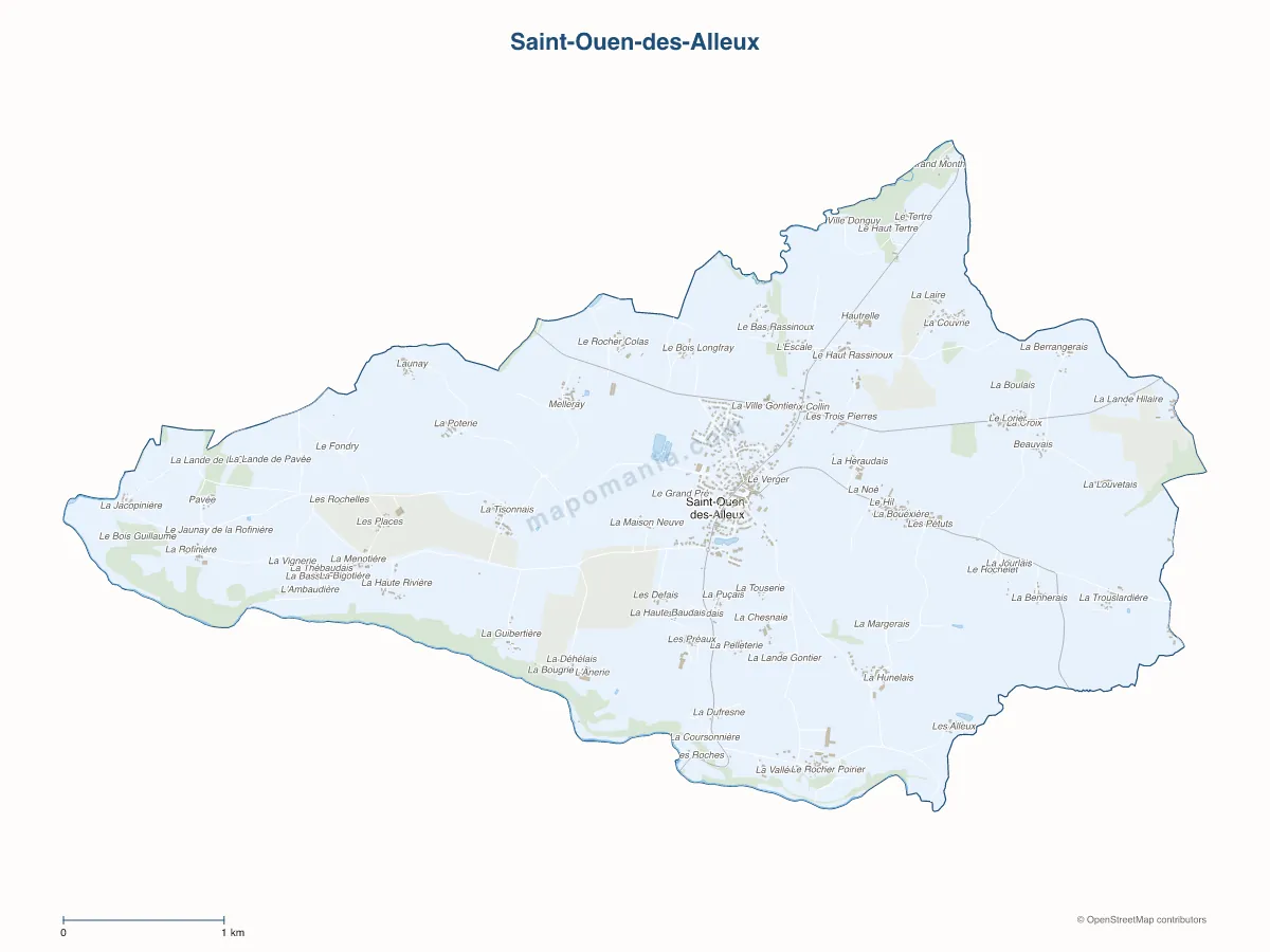 Carte de Saint-Ouen-des-Alleux à personnaliser