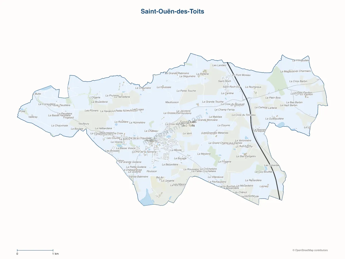 Carte de Saint-Ouën-des-Toits à personnaliser