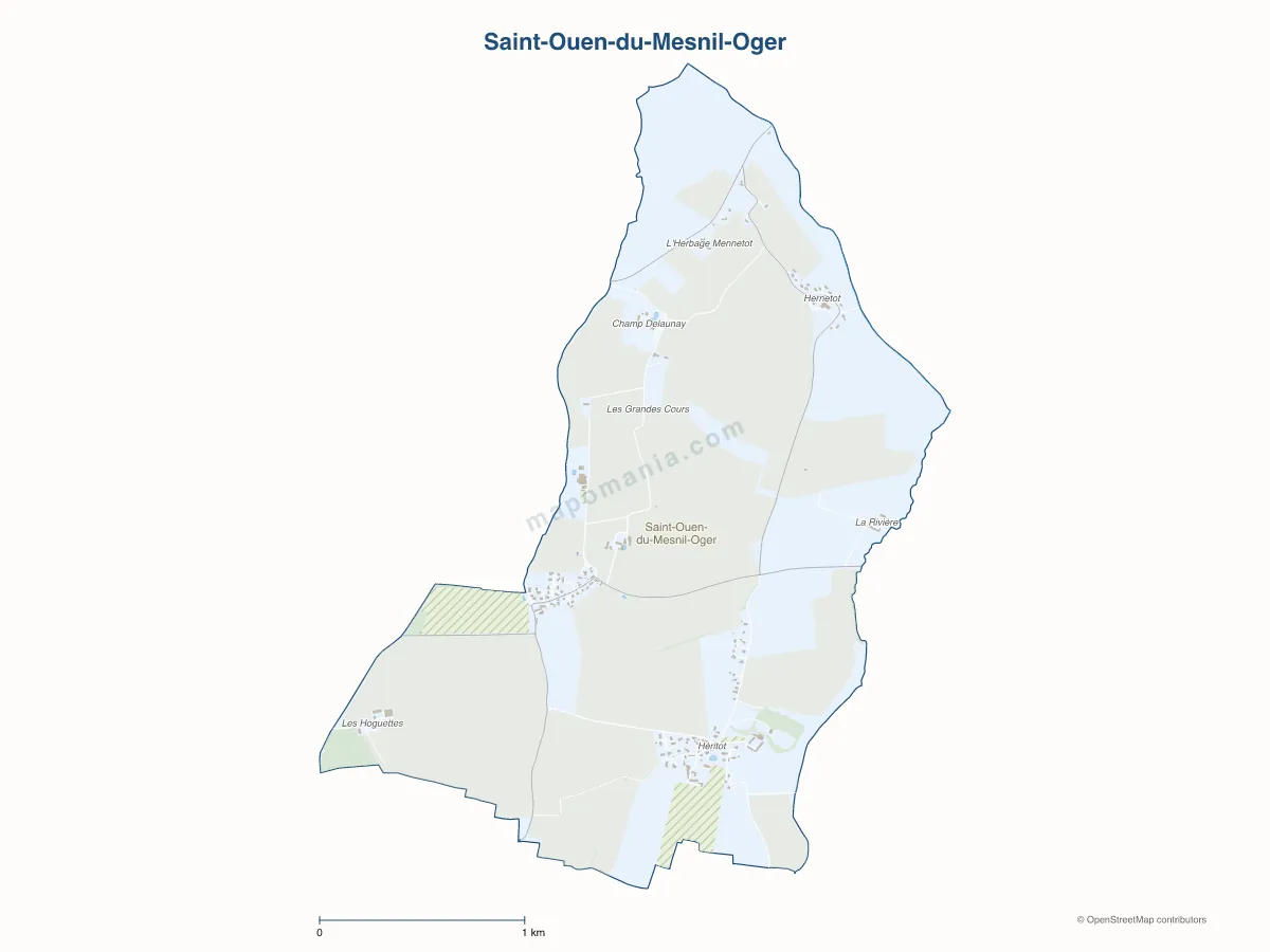 Carte de Saint-Ouen-du-Mesnil-Oger à personnaliser