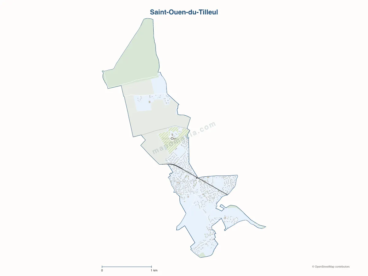 Carte de Saint-Ouen-du-Tilleul à personnaliser