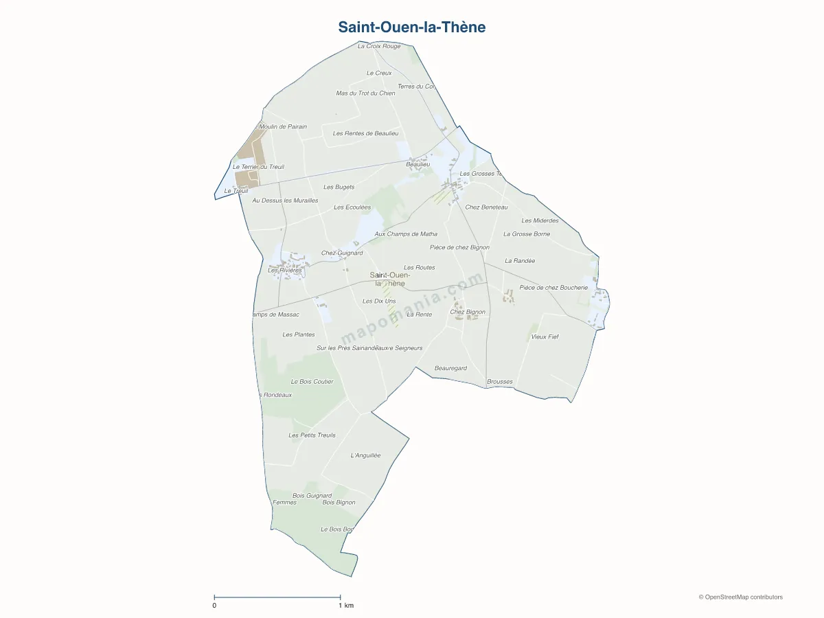 Carte de Saint-Ouen-la-Thène à personnaliser