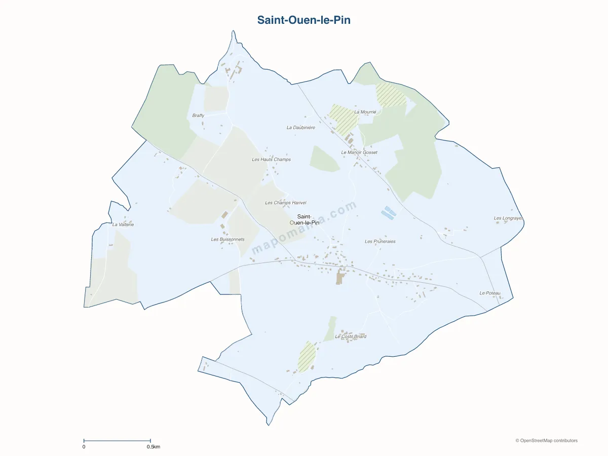 Carte de Saint-Ouen-le-Pin à personnaliser