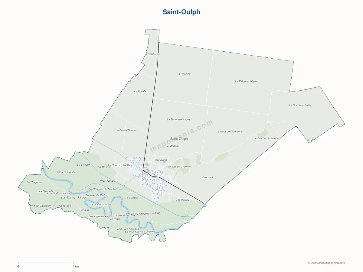 Carte de Saint-Oulph à personnaliser
