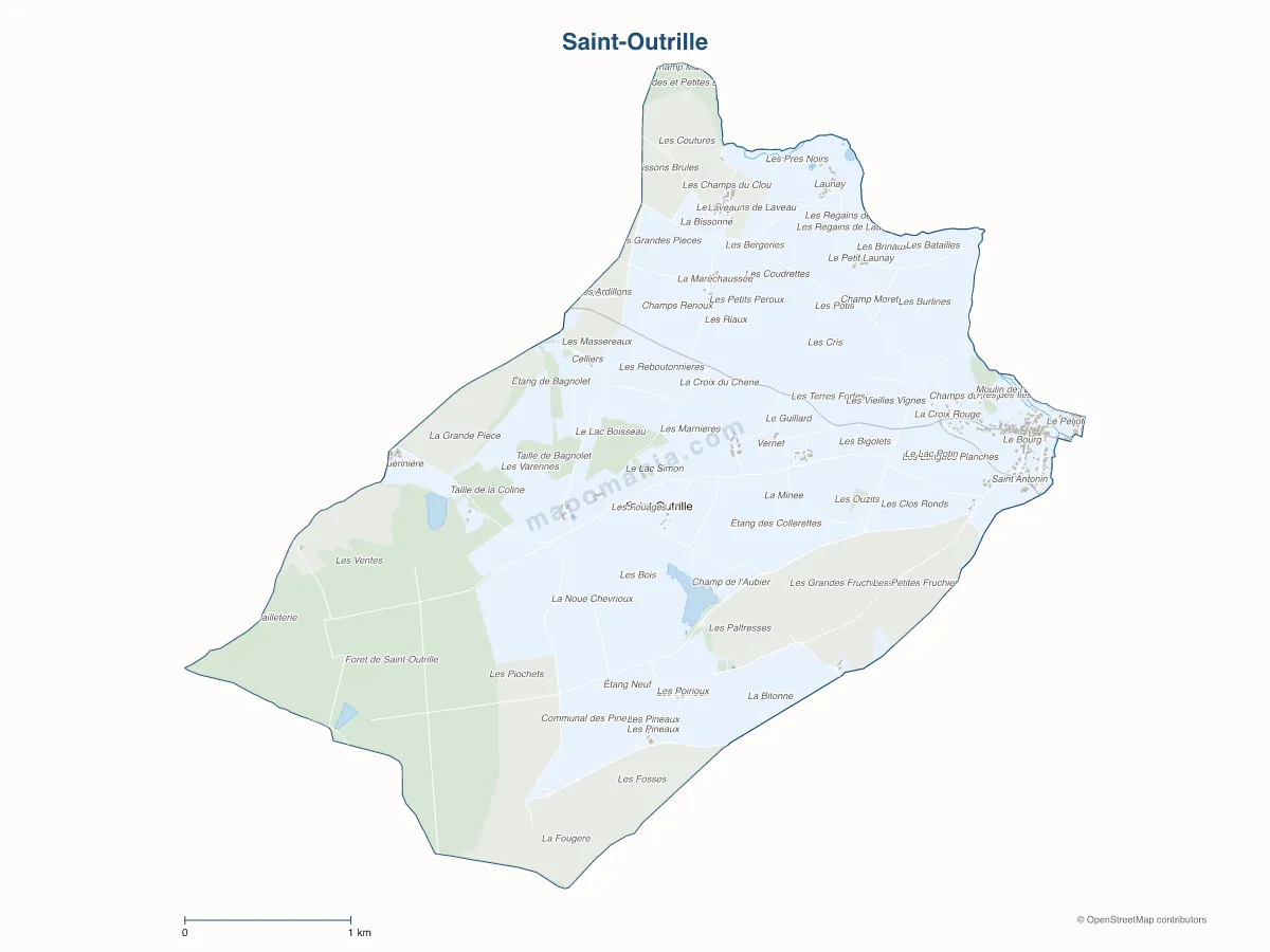 Carte de Saint-Outrille à personnaliser