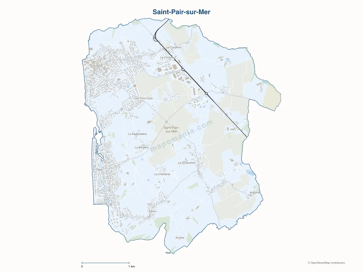 Carte de Saint-Pair-sur-Mer à personnaliser
