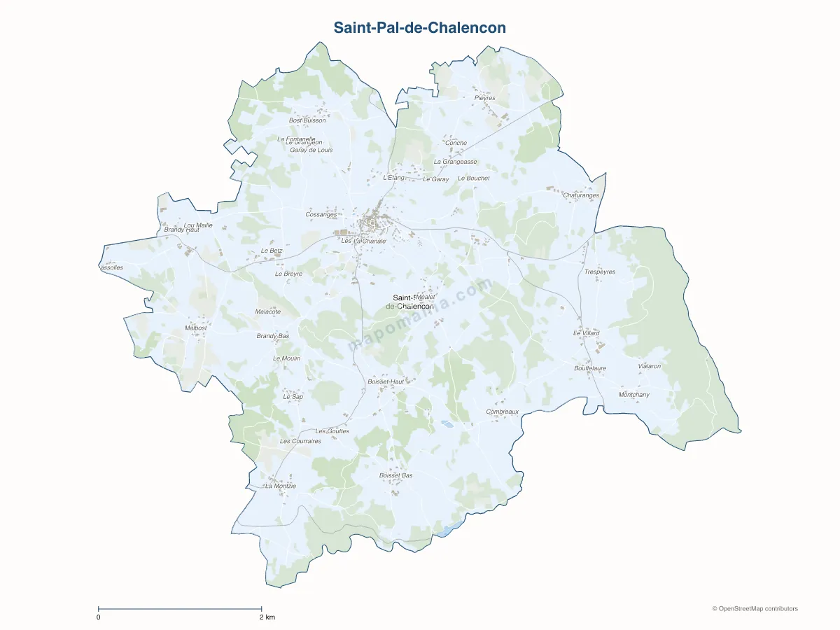 Carte de Saint-Pal-de-Chalencon à personnaliser