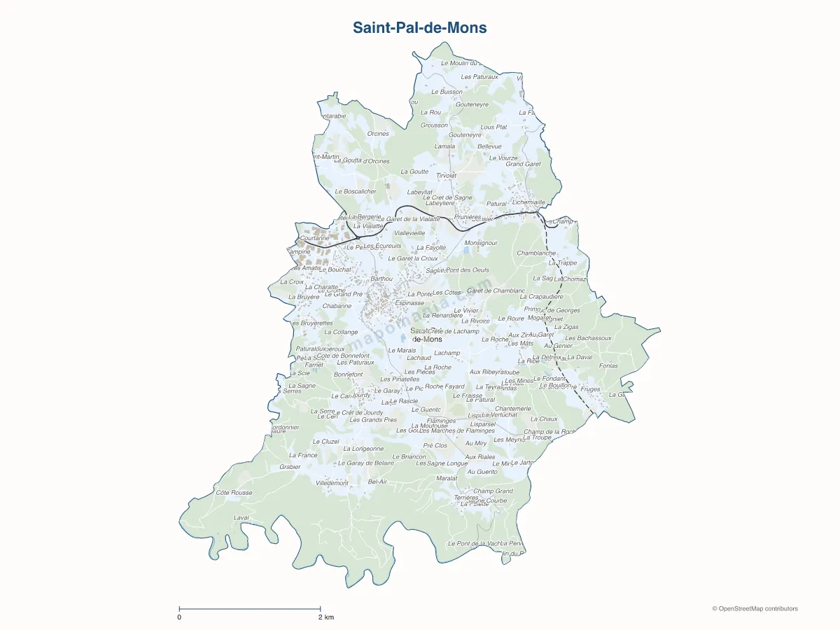 Carte de Saint-Pal-de-Mons à personnaliser