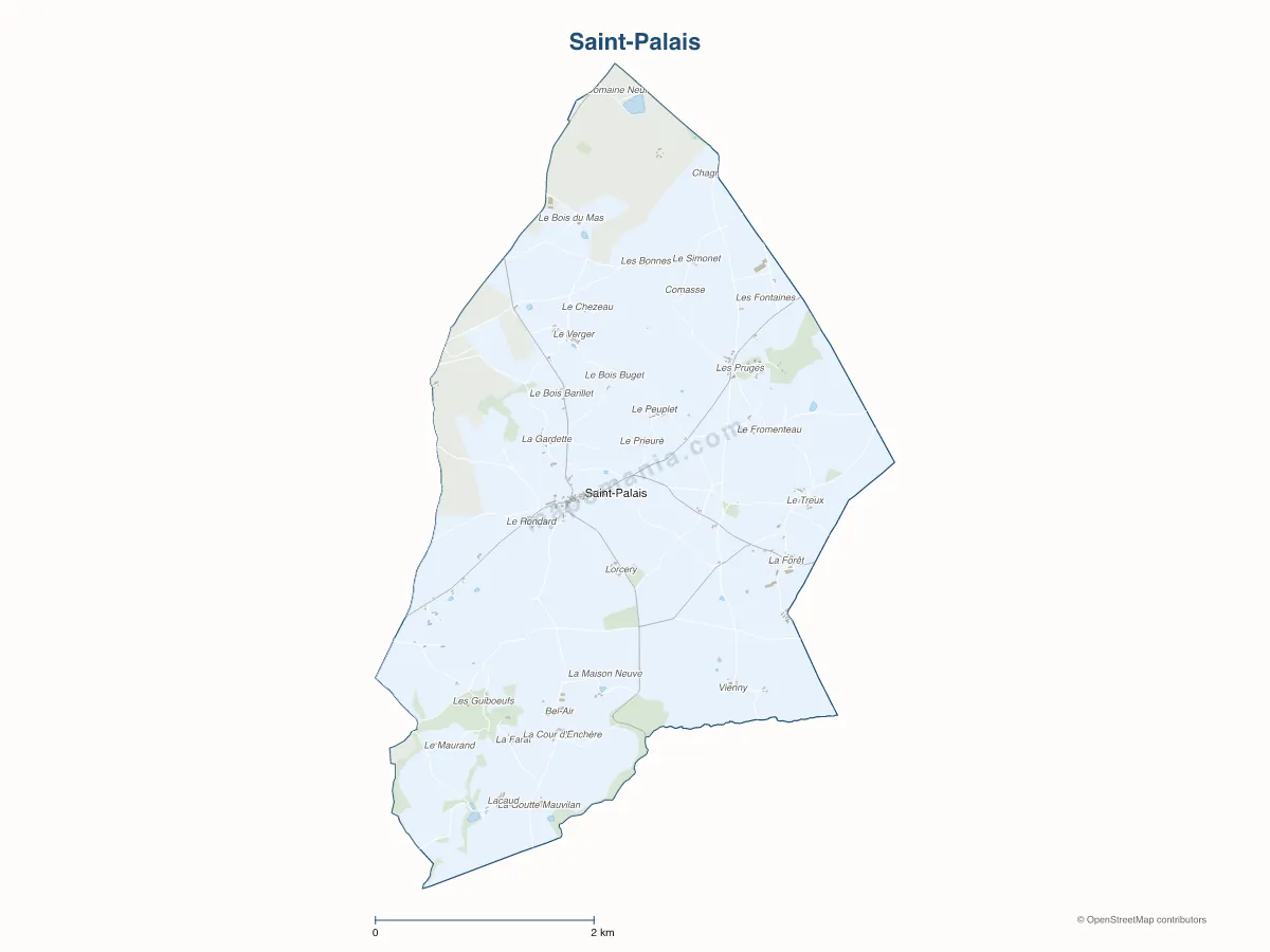 Carte de Saint-Palais à personnaliser