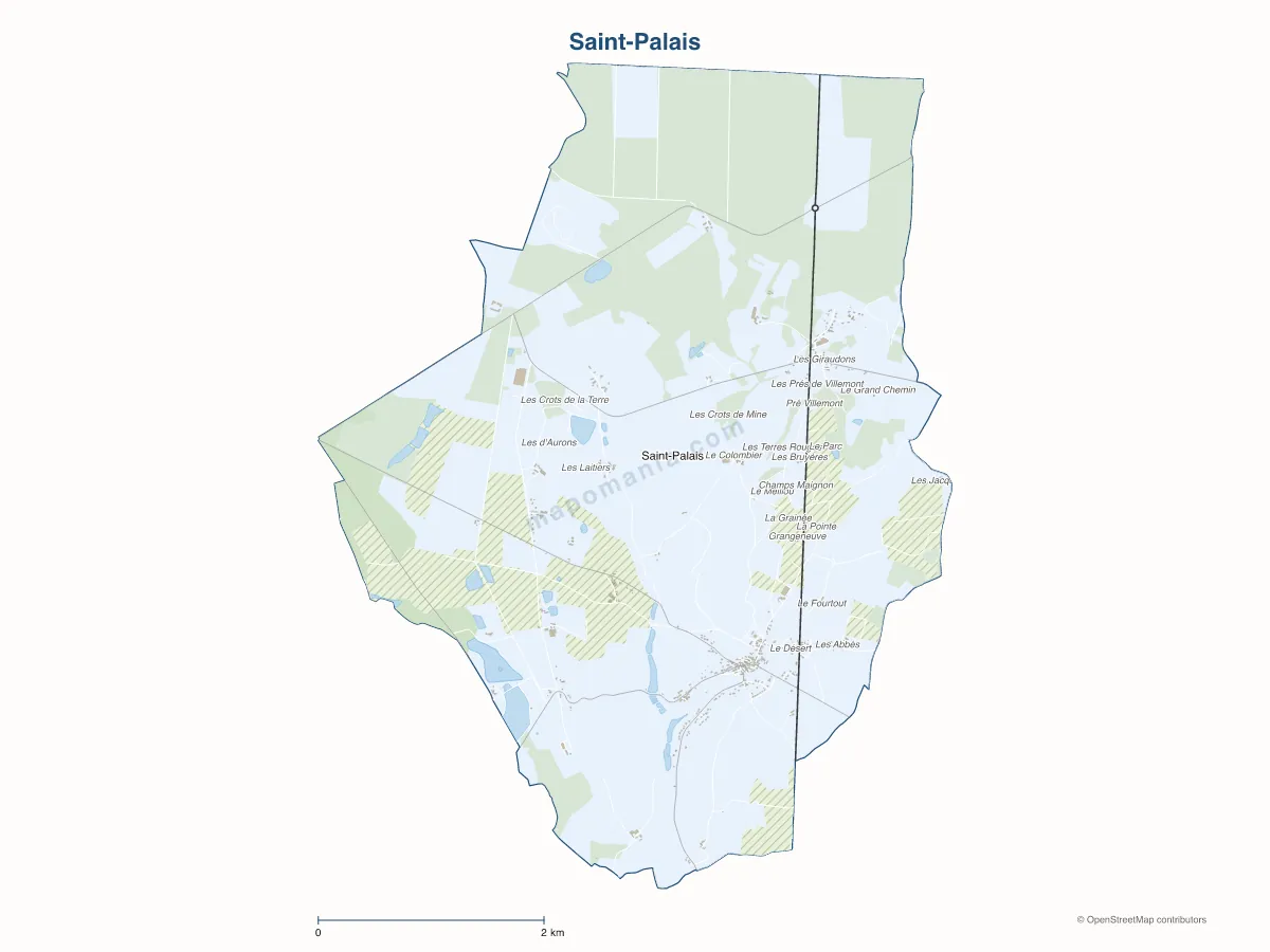 Carte de Saint-Palais à personnaliser
