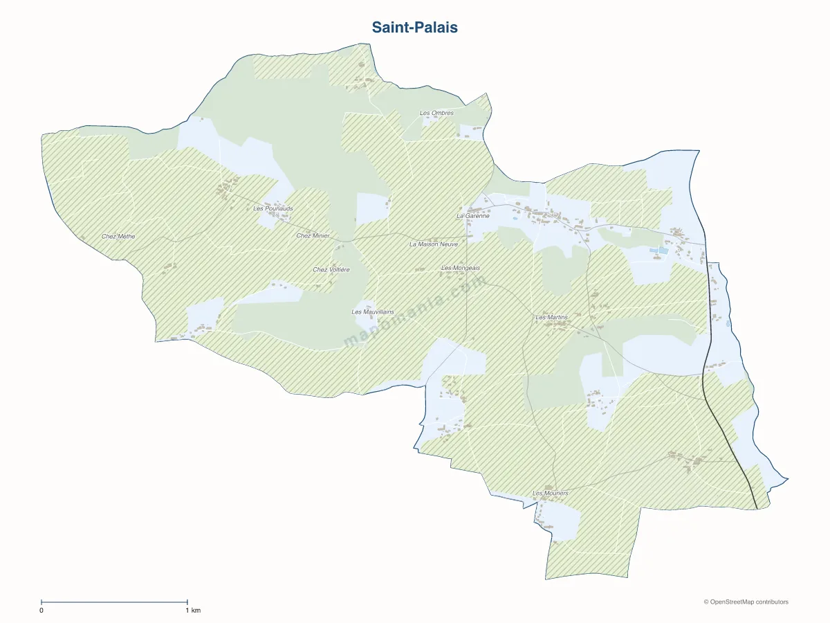 Carte de Saint-Palais à personnaliser