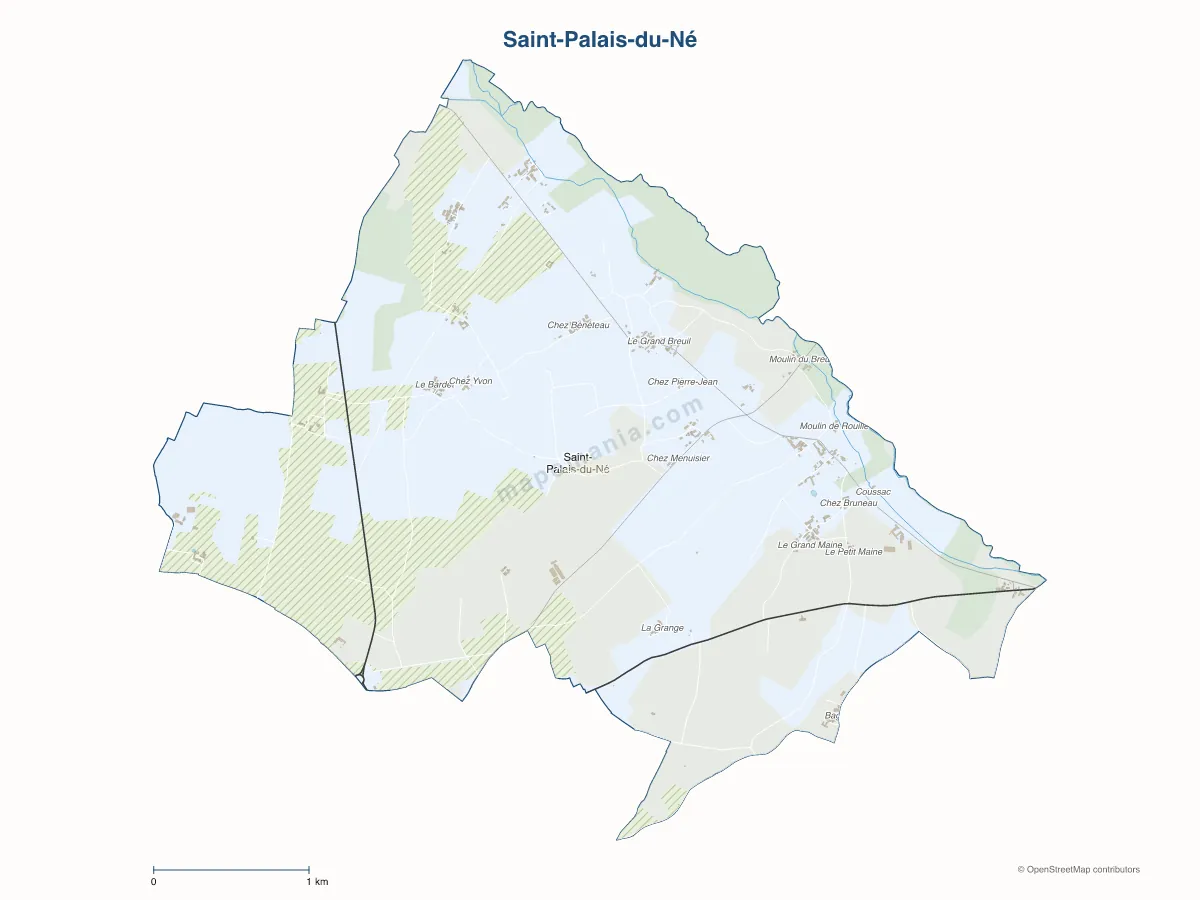 Carte de Saint-Palais-du-Né à personnaliser
