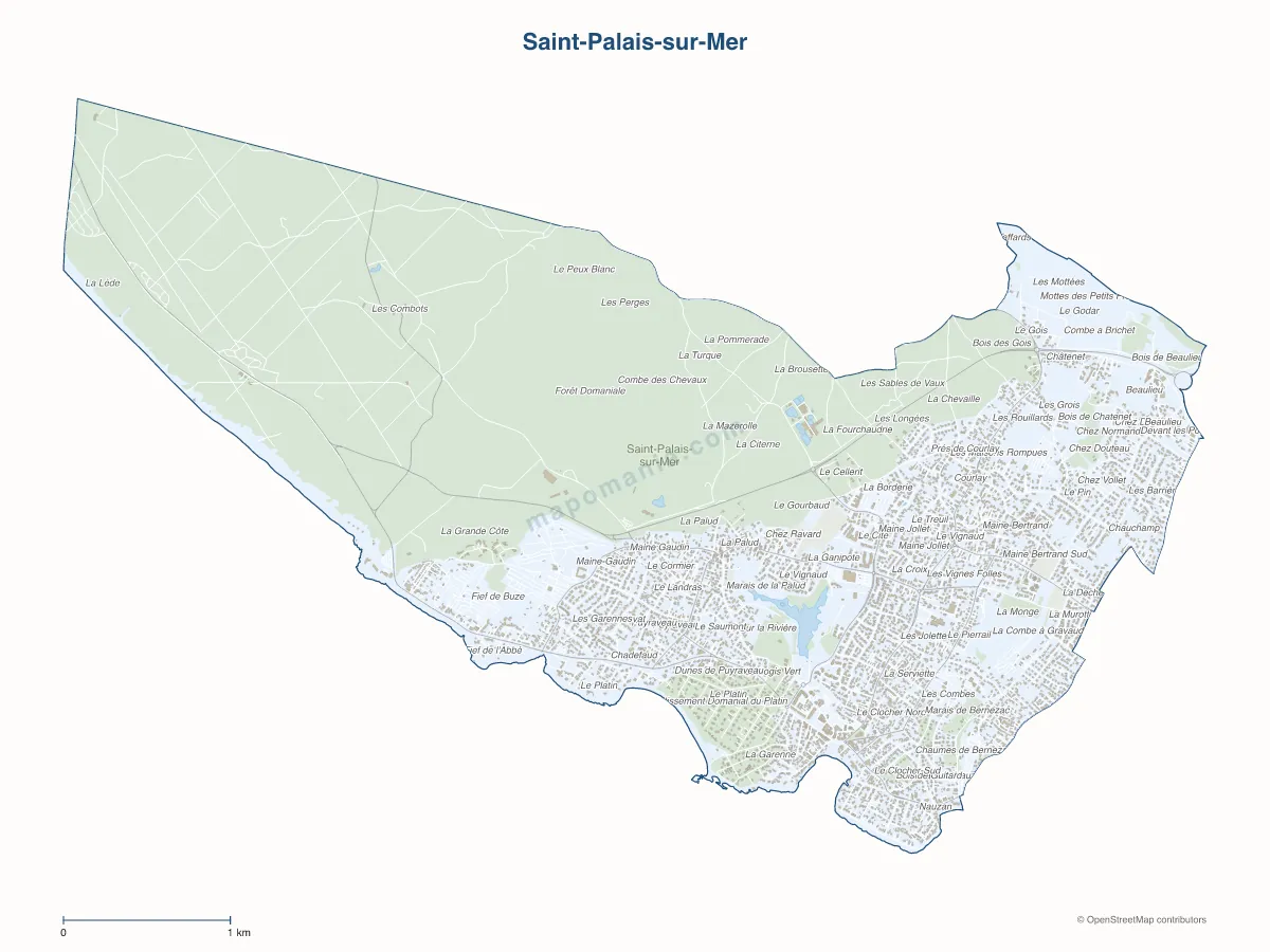Carte de Saint-Palais-sur-Mer à personnaliser