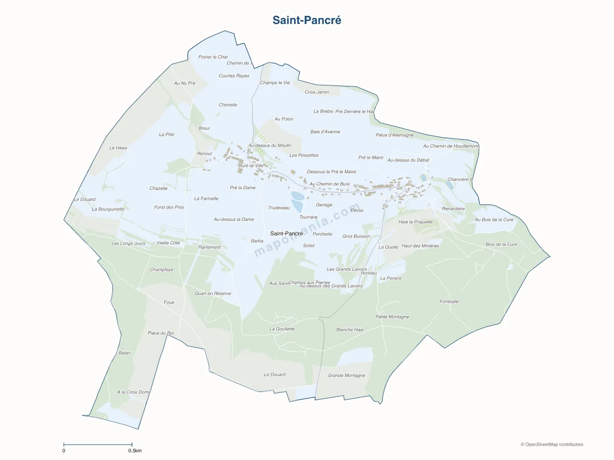 Carte de Saint-Pancré à personnaliser