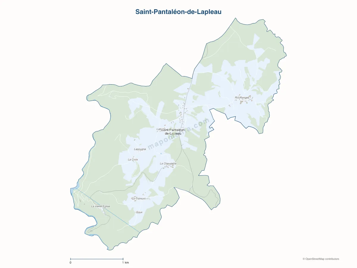 Carte de Saint-Pantaléon-de-Lapleau à personnaliser