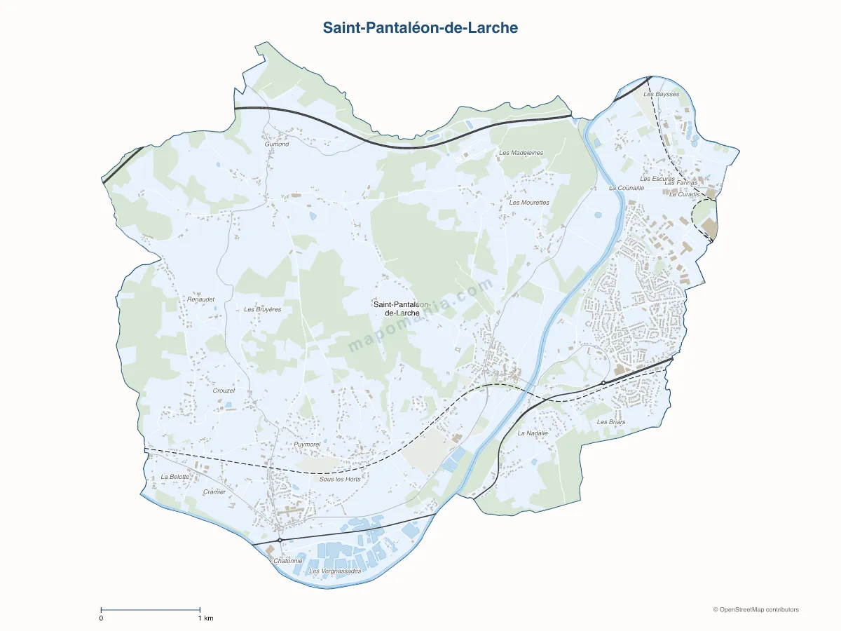 Carte de Saint-Pantaléon-de-Larche à personnaliser