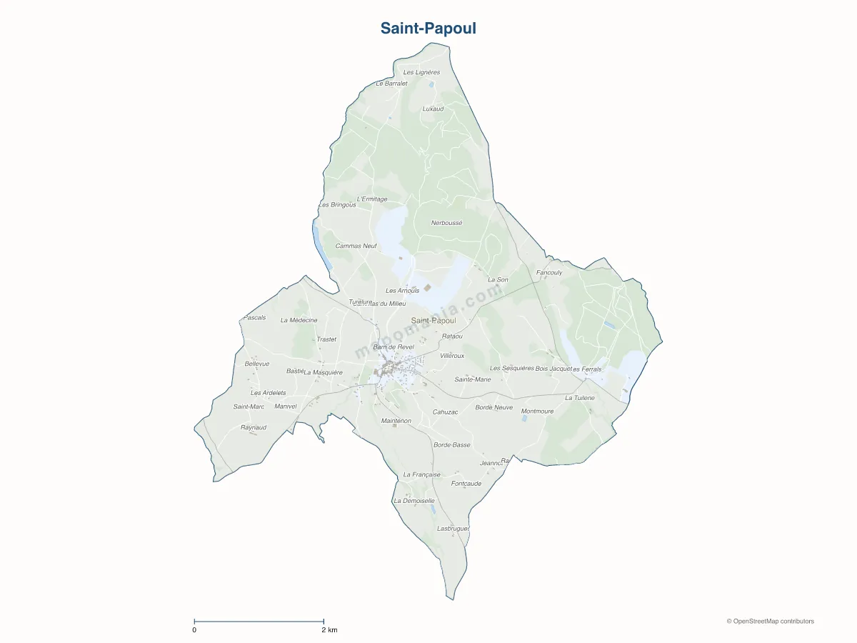 Carte de Saint-Papoul à personnaliser
