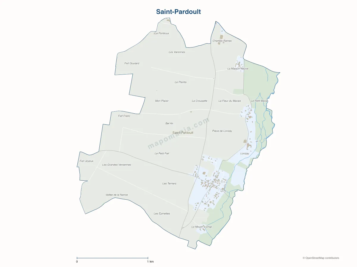 Carte de Saint-Pardoult à personnaliser