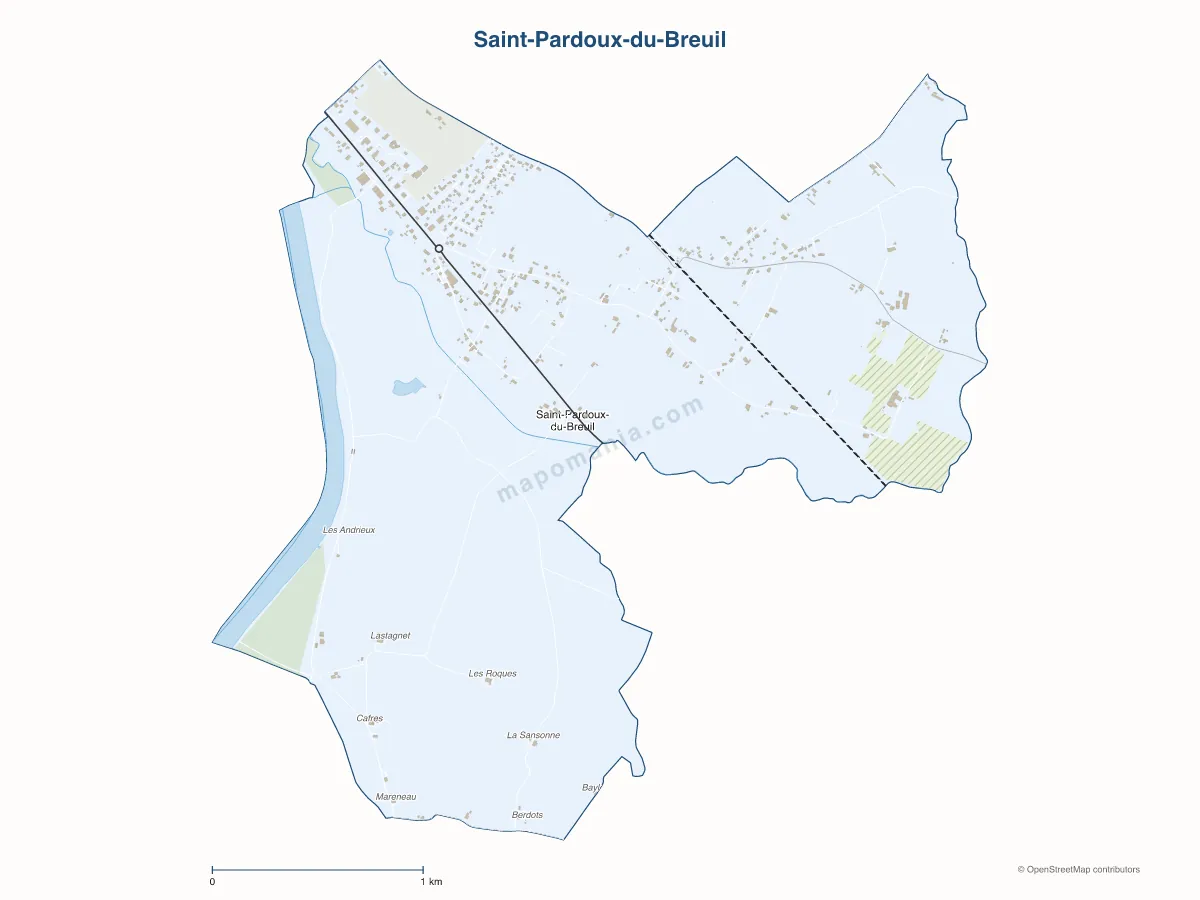 Carte de Saint-Pardoux-du-Breuil à personnaliser