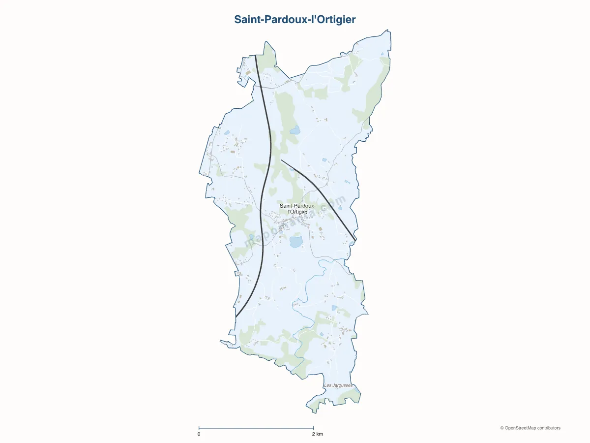 Carte de Saint-Pardoux-l'Ortigier à personnaliser