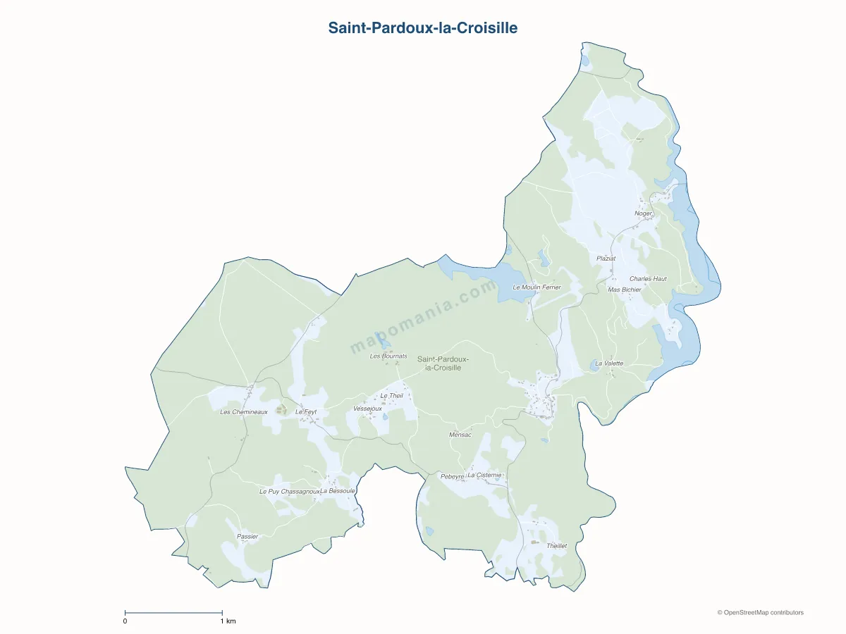 Carte de Saint-Pardoux-la-Croisille à personnaliser