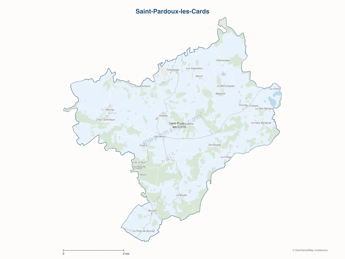 Carte de Saint-Pardoux-les-Cards à personnaliser