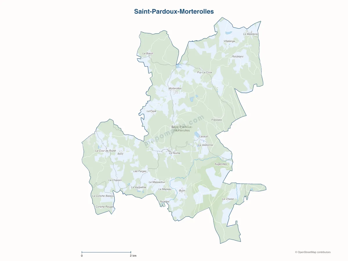 Carte de Saint-Pardoux-Morterolles à personnaliser