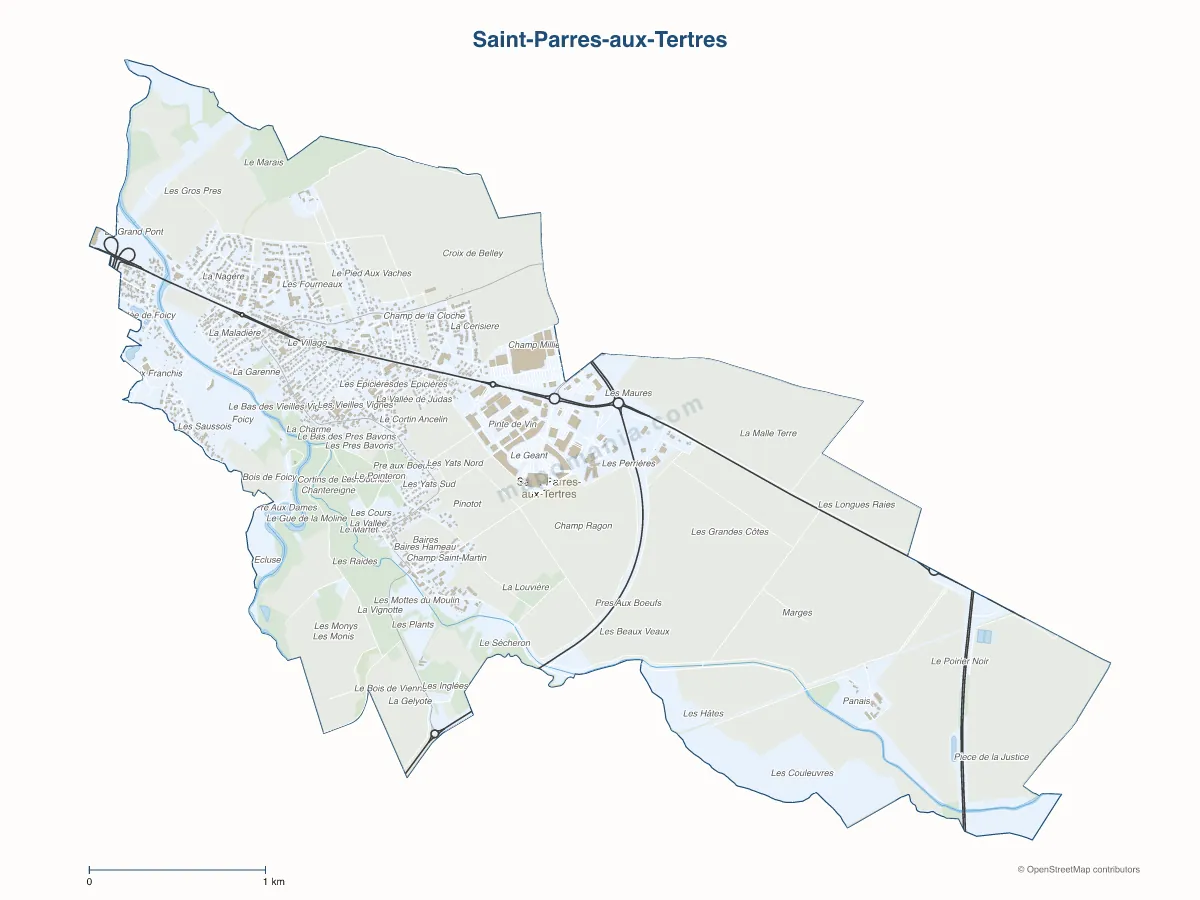 Carte de Saint-Parres-aux-Tertres à personnaliser
