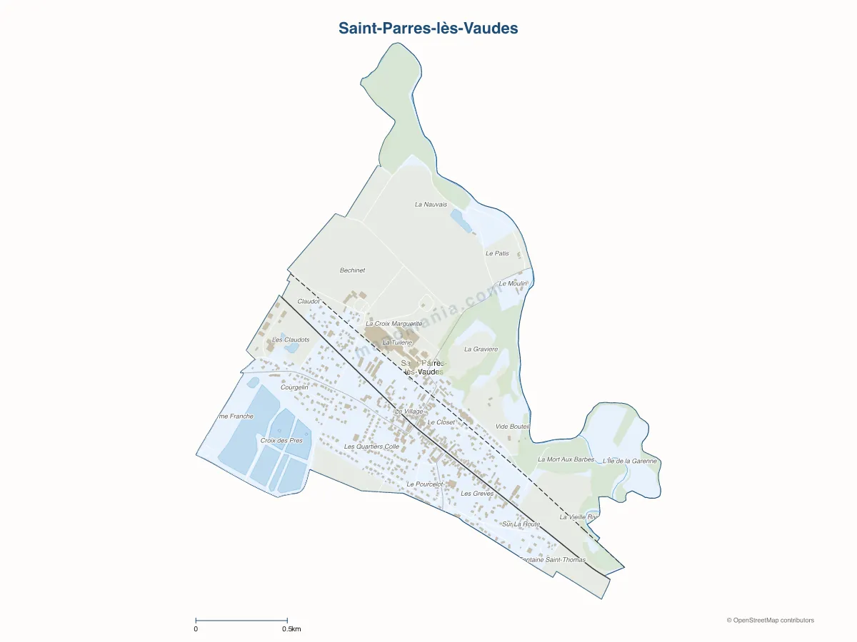 Carte de Saint-Parres-lès-Vaudes à personnaliser