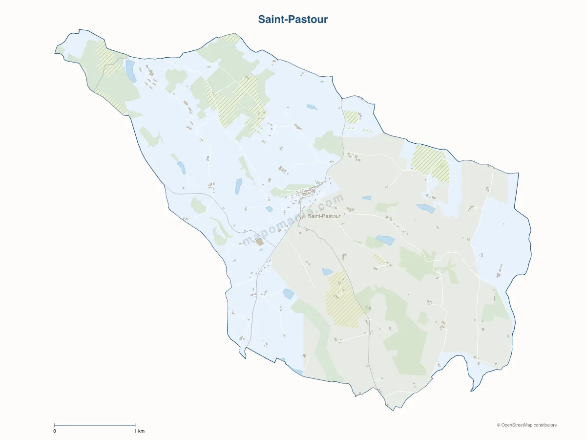 Carte de Saint-Pastour à personnaliser