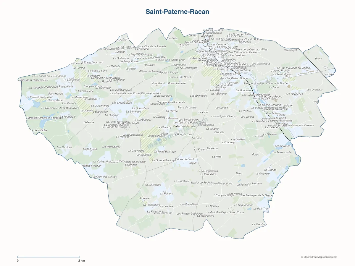 Carte de Saint-Paterne-Racan à personnaliser