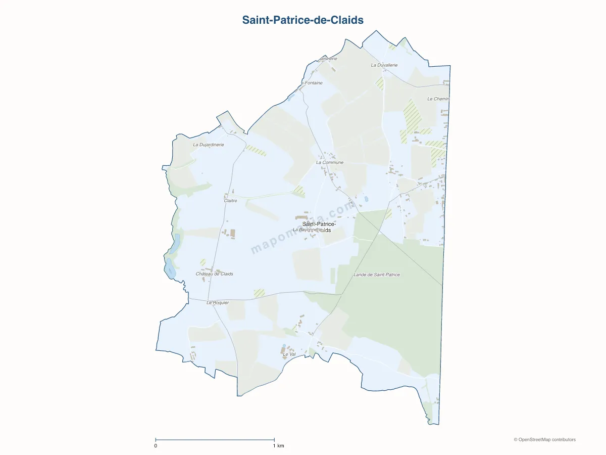 Carte de Saint-Patrice-de-Claids à personnaliser