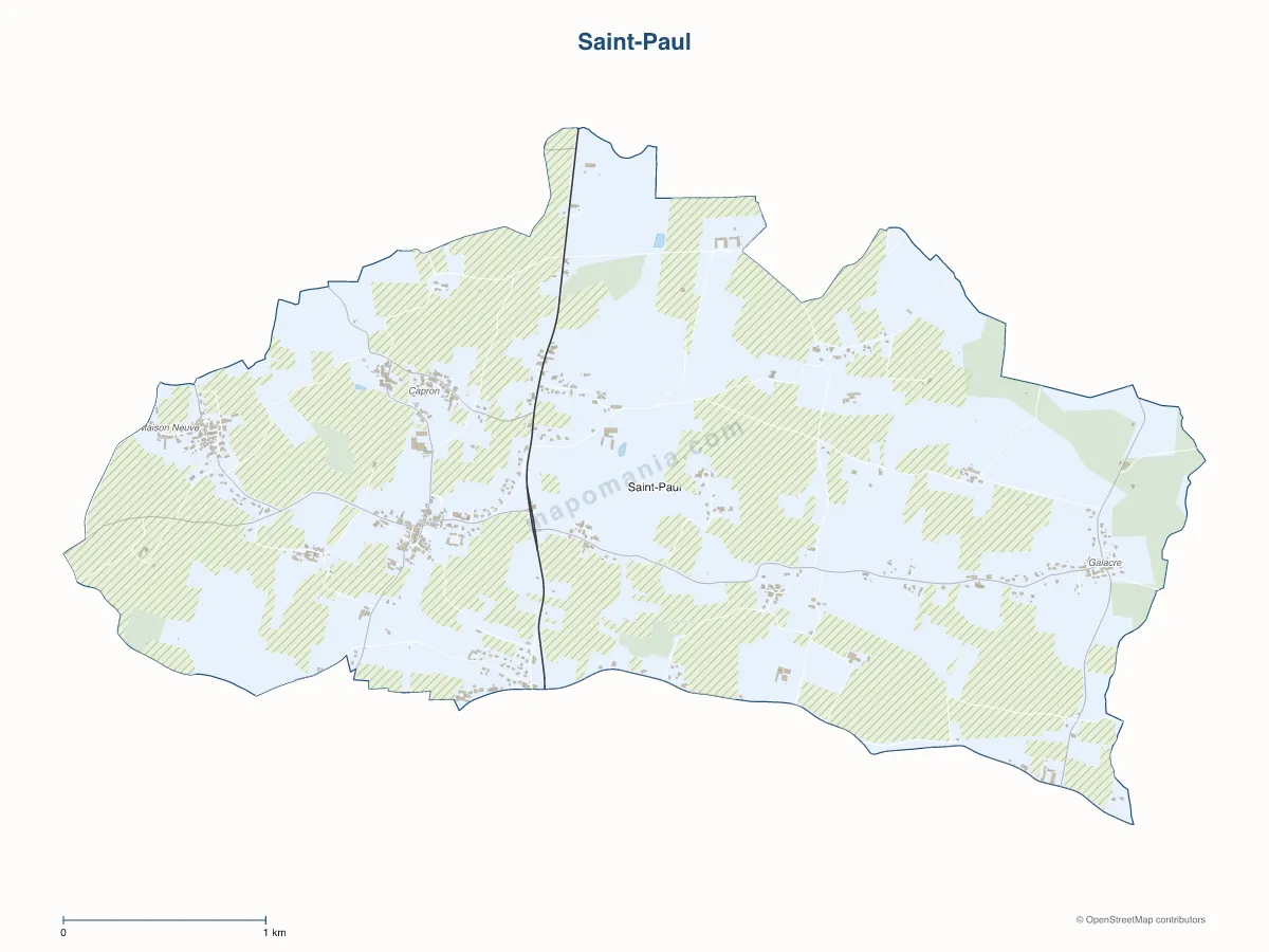 Carte de Saint-Paul à personnaliser