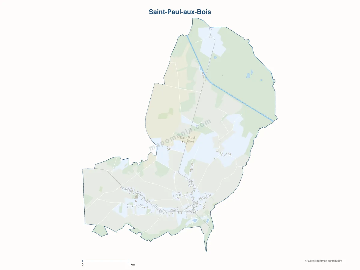 Carte de Saint-Paul-aux-Bois à personnaliser