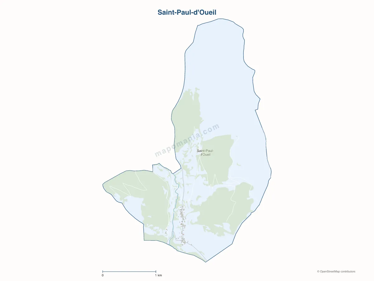 Carte de Saint-Paul-d'Oueil à personnaliser