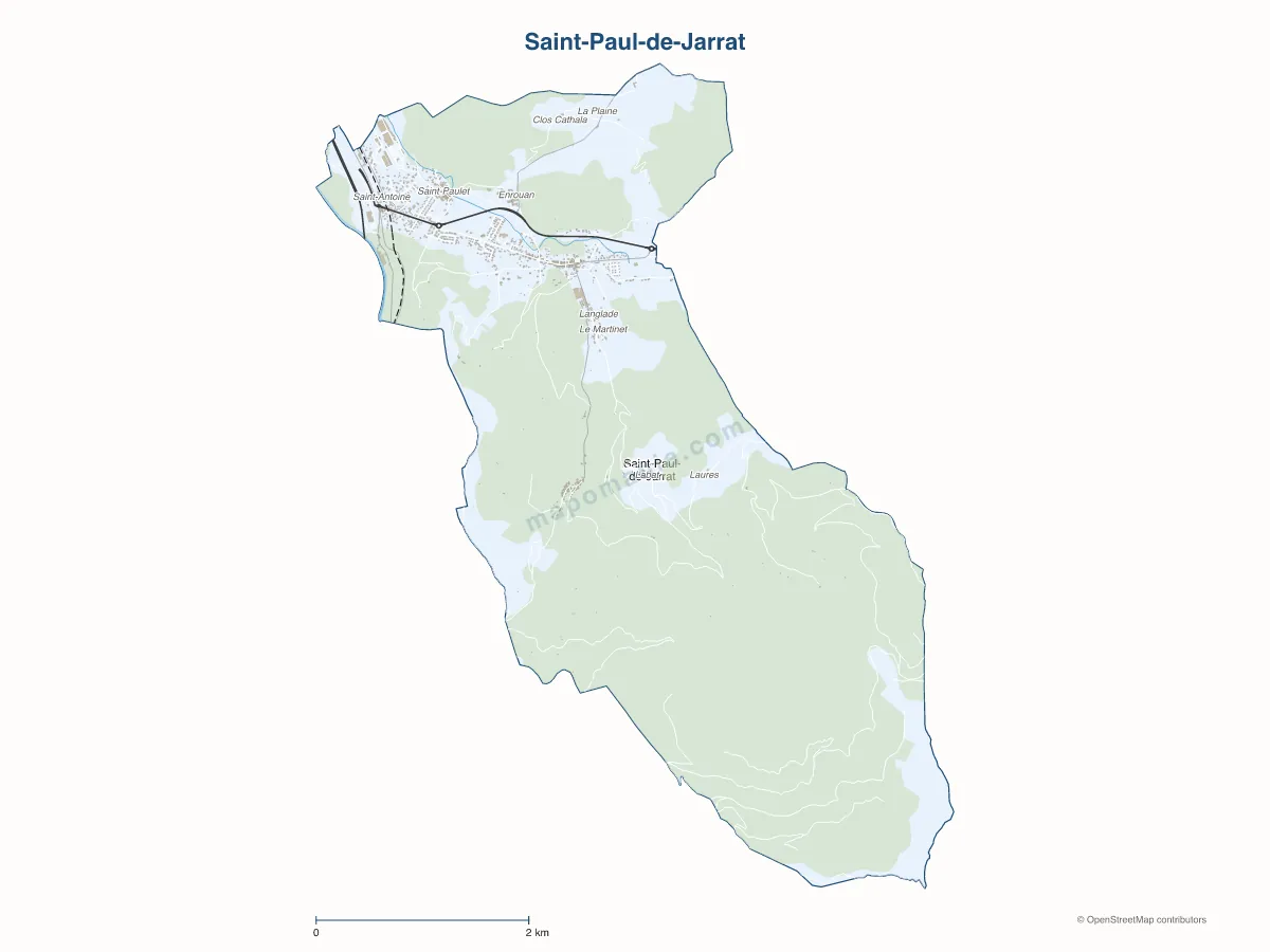 Carte de Saint-Paul-de-Jarrat à personnaliser