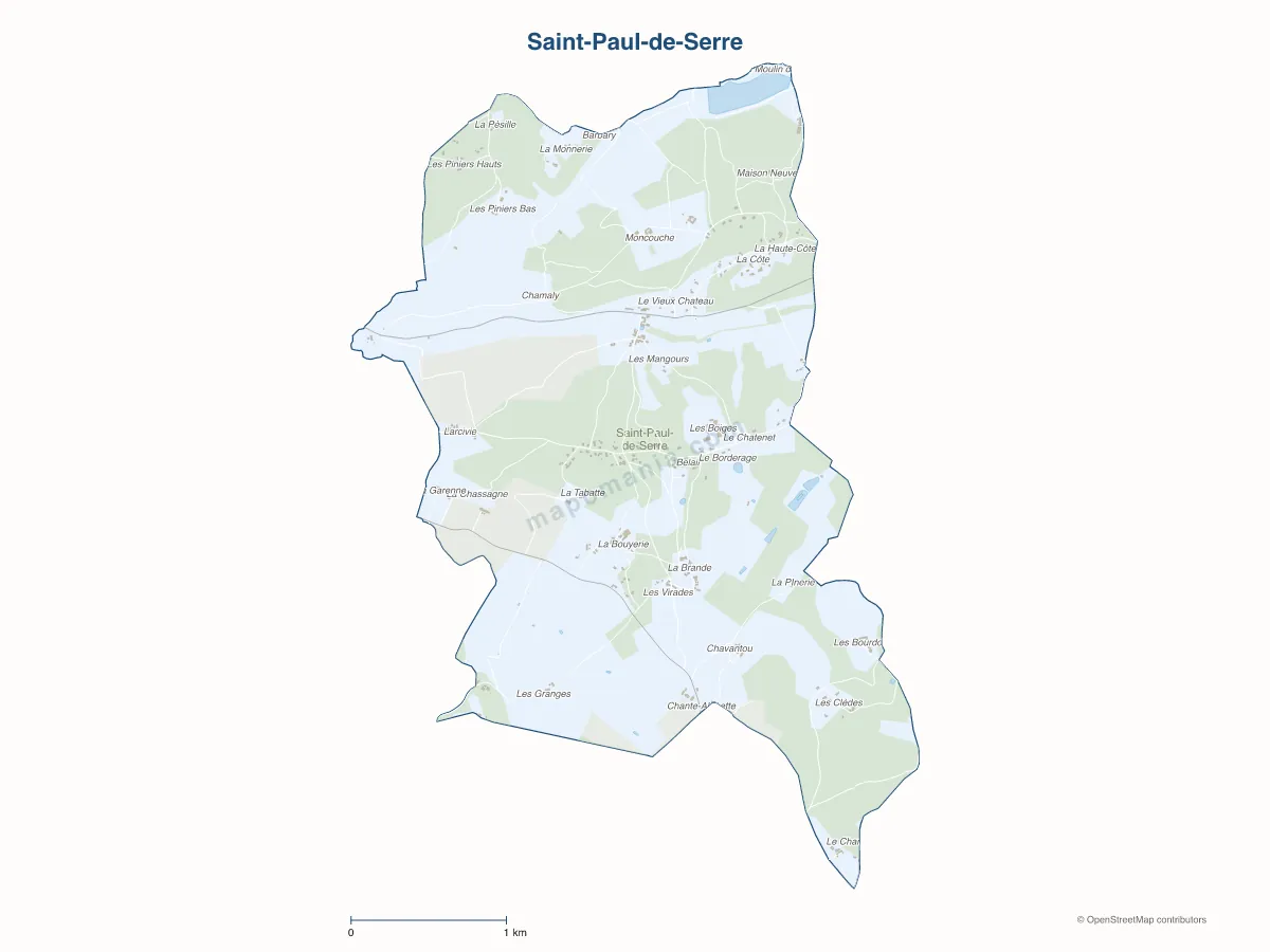 Carte de Saint-Paul-de-Serre à personnaliser
