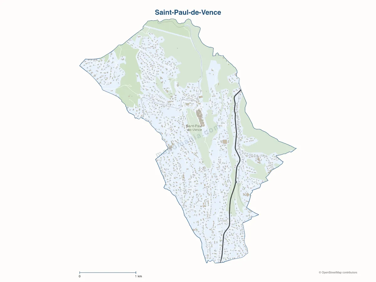 Carte de Saint-Paul-de-Vence à personnaliser