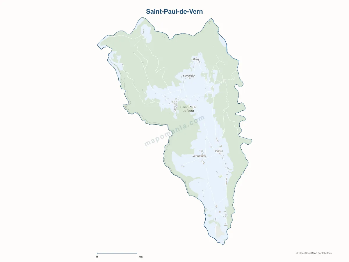 Carte de Saint-Paul-de-Vern à personnaliser