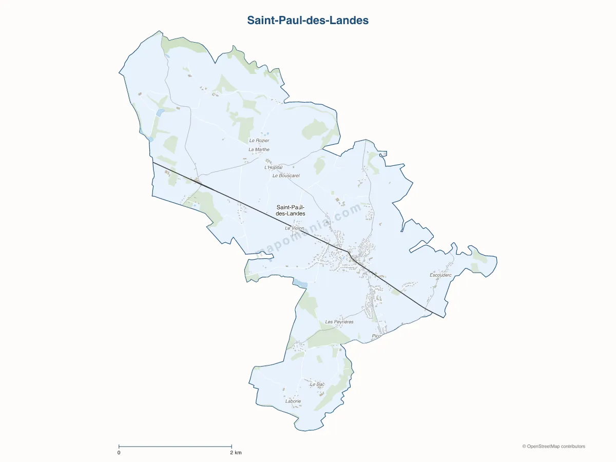 Carte de Saint-Paul-des-Landes à personnaliser