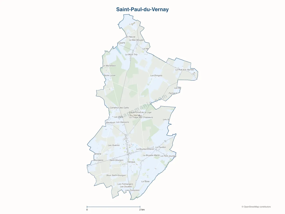 Carte de Saint-Paul-du-Vernay à personnaliser