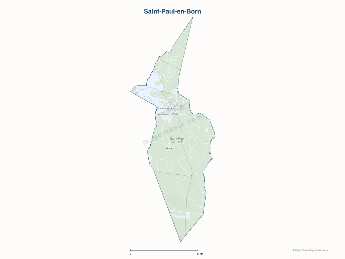 Carte de Saint-Paul-en-Born à personnaliser