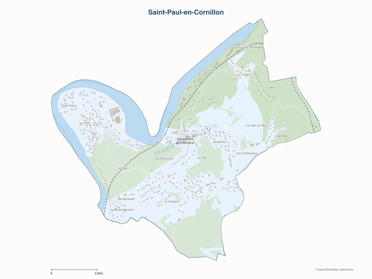 Carte de Saint-Paul-en-Cornillon à personnaliser