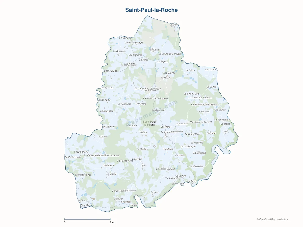Carte de Saint-Paul-la-Roche à personnaliser