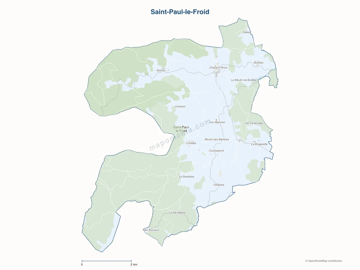 Carte de Saint-Paul-le-Froid à personnaliser